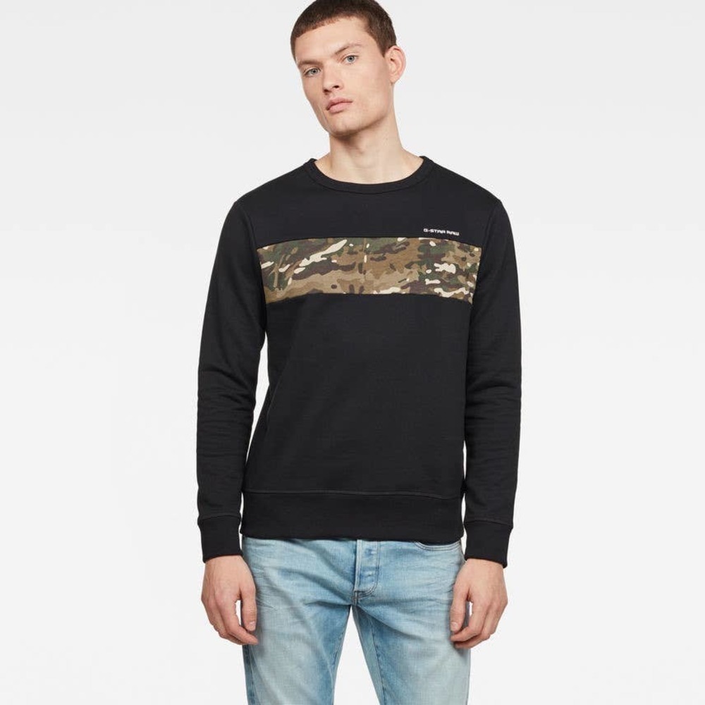 G-Star Raw CORE CAMO BLOCK SWEATSHIRT Size Medium